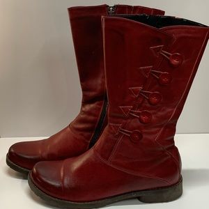Jafa Red Leather Boots Size 41
